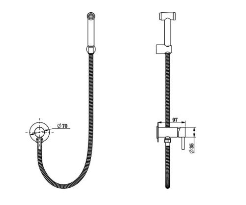 Гигиенический душ со смесителем Bronze de Luxe SCANDI 14512/1B черный - фото 3