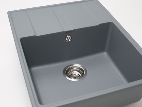 Кухонная мойка Grandex Aqua 600312 65х50 цвет серый поверхность матовая - фото 5