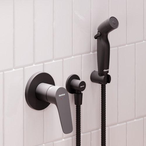 Гигиенический душ со смесителем Damixa Jupiter 777510300 черный - фото 4