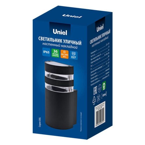Уличный настенный светильник Uniel UUL-S15A 60W/E27 IP65 BLACK - фото 4