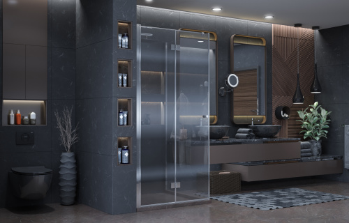 Душевой уголок Ambassador Diamond 12011105L 90х90 стекло прозрачное профиль хром глянцевый без поддона - фото 5