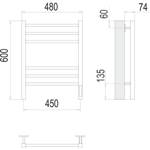 Полотенцесушитель Terminus 4670078527516 48х60 электрический черный - фото 3
