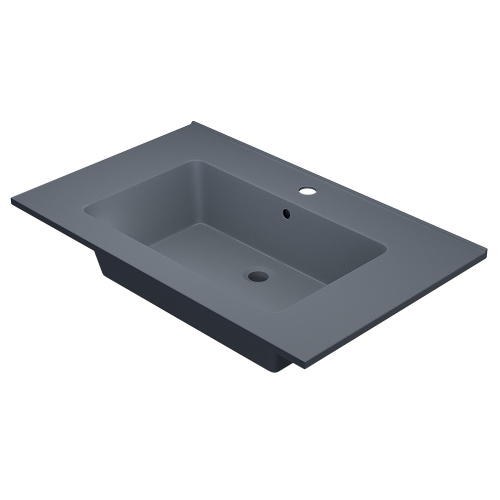 Раковина из искусственного камня Uperwood Parma Quartz 291003006 77х48 полувстраиваемая цвет серый - фото 5