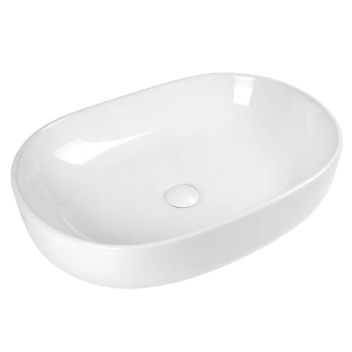 Раковина из сантехнического фарфора Bond Oval S59-600 60х40 накладная цвет белый глянцевый