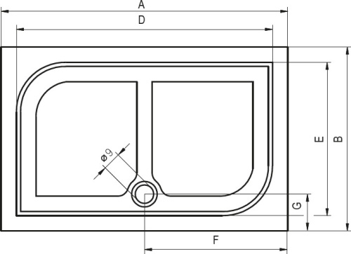 Душевой поддон Riho KOLPING D004010005 140х90 литьевой мрамор белый с ножками - фото 2
