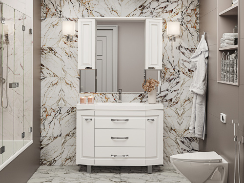 Зеркало-шкаф Misty Терра П-Тер02110-011 110х21х100 подвесной цвет белый - фото 2