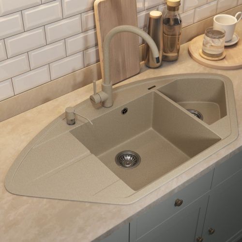 Кухонная мойка Uperwood Quartz Premium UPD-06 3910202121 100х50 цвет бежевый поверхность матовая - фото 3
