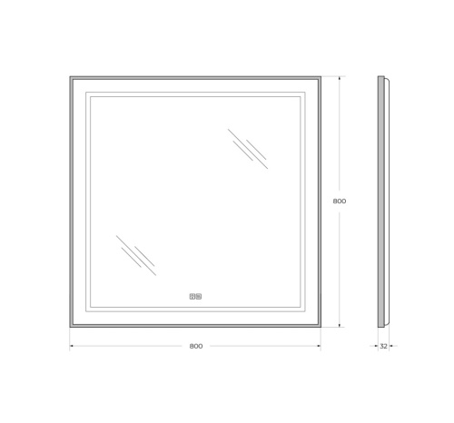 Зеркало в ванную BelBagno Kraft SPC-KRAFT-800-800-LED-TCH-WARM-NERO 80х80 - фото 5