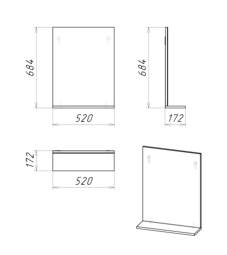 Тумба с раковиной и зеркалом Grossman Eco Line 105206 50х30х70 напольная цвет белый/дуб сонома - фото 2