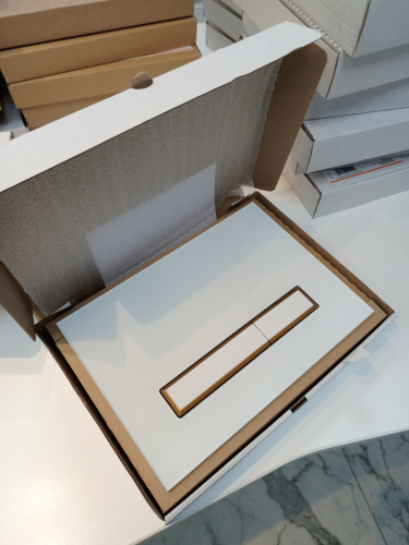 Клавиша смыва механическая KK POL Vitrum Grande V4 SPP/044/0/K цвет белый/золото - фото 2