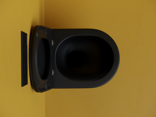 Унитаз подвесной Ceramica Nova METROPOL CN4002TMB черный матовый с сиденьем микролифт безободковый смыв торнадо - фото 4