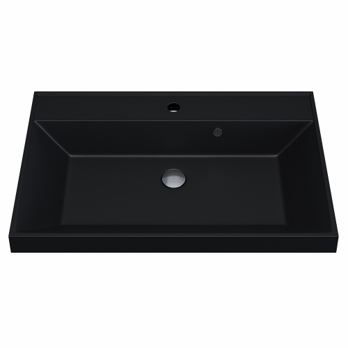 Раковина кварцевая Uperwood Classic Quartz 291030005 70х12 полувстраиваемая цвет черный - фото 3
