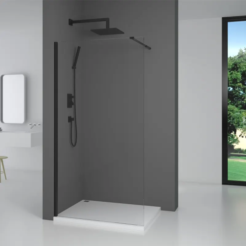 Душевая перегородка Parly T100B 100х190 стекло прозрачное профиль черный - фото 4