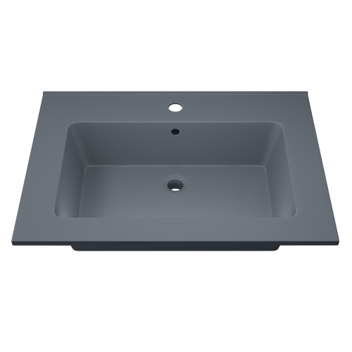 Раковина из искусственного камня Uperwood Parma Quartz 291003002 66х48 полувстраиваемая цвет серый - фото 4