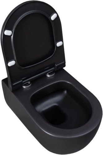 Чаша унитаза подвесная Allen Brau Priority 4.31001.31 цвет черный матовый без сиденья безободковая каскадный смыв - фото 5