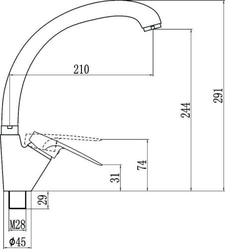 Смеситель для кухни Fmark FM4166H на мойку черный - фото 2