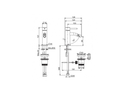 Смеситель Fima Carlo Frattini F3032XSOS на биде брашированное золото - фото 2