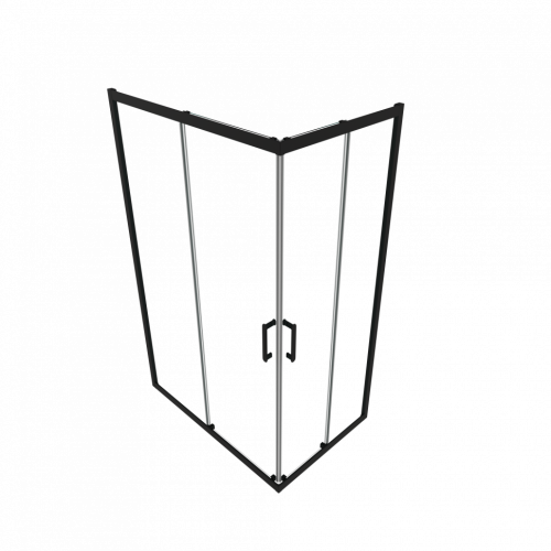 Душевой уголок Тритон Фикс-Блэк Щ0000067442 120х80 стекло прозрачное профиль черный без поддона - фото 3