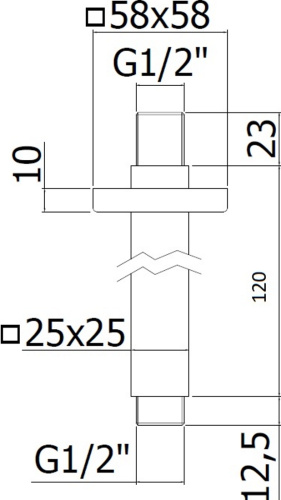 Держатель для верхнего душа Paffoni ZSOF118CR хром - фото 2
