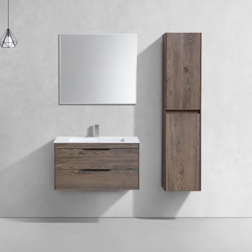 Тумба под раковину Vincea Chiara 2D VMC-2C2800RO 80х50 подвесная цвет коричневый - фото 2