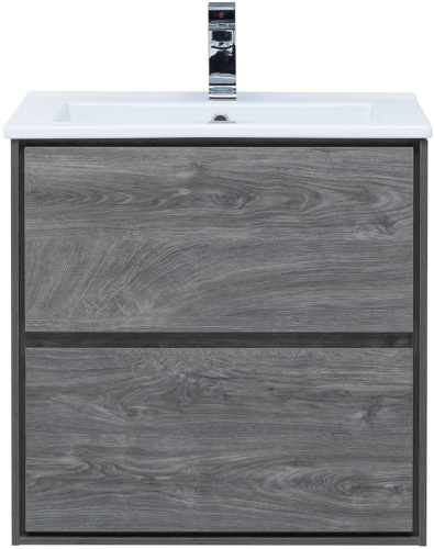 Тумба под раковину Aquanet Милан 00339966 64х46х66 подвесная цвет темное дерево - фото 2