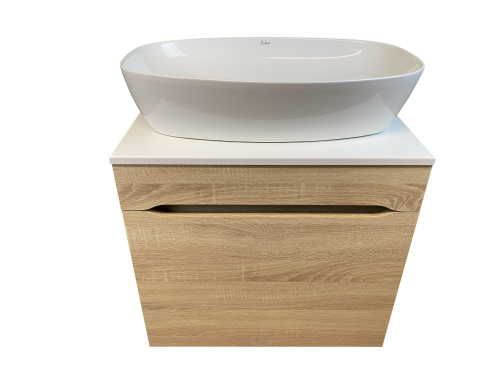 Тумба с раковиной Sintesi STL.W7015_SIN-LVB-APP-405 60х55х50 подвесная цвет бежевый - фото 4