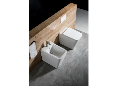 Унитаз приставной Aquatek ЛИБРА NEW AQ1908N-00 белый с сиденьем микролифт безободковый душевой смыв - фото 4