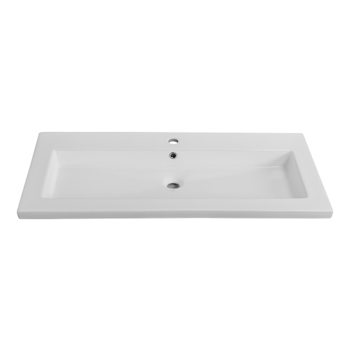 Раковина керамическая BelBagno BB-8070-100 100х50 накладная цвет белый 1 отверстие под смеситель - фото 2