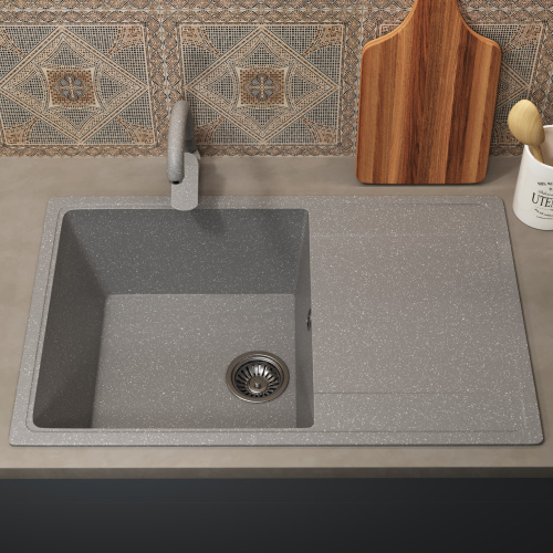 Кухонная мойка Uperwood ECON UPD-507 4010202110 74х48 цвет светло-серый - фото 3