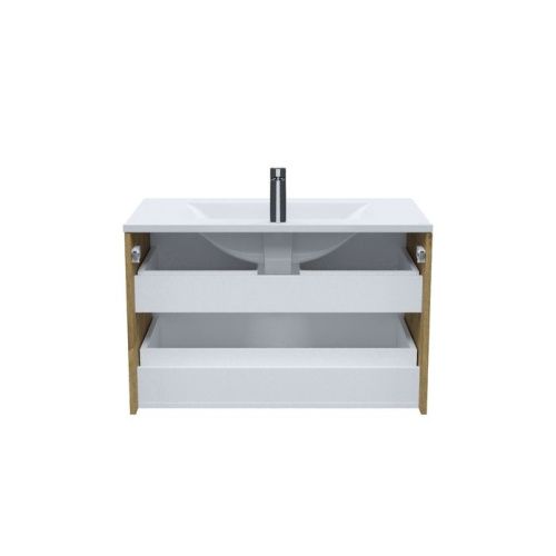 Тумба с раковиной IDDIS Bild BIL80V0i95K 80х45х50 подвесная цвет дуб - фото 3