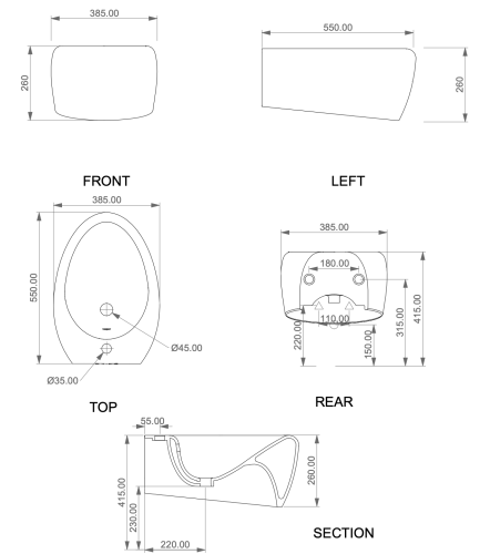 Биде GSG Ceramic Design Touch TOBISO000 подвесное - фото 2