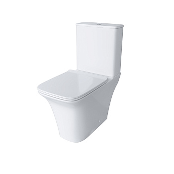 Унитаз напольный с бачком Grossman Galaxy GR-4470S белый глянцевый с сиденьем микролифт безободковый каскадный смыв