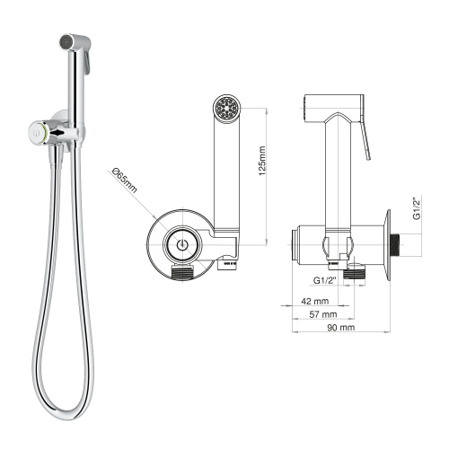 Гигиенический душ Teska TOUCH BTK6704 черный - фото 2