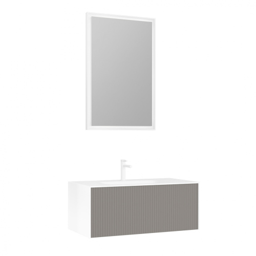 Тумба с раковиной Orka Cube 3000378 100х49х40 цвет бежевый матовый - фото 2