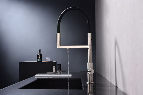 Смеситель для кухни Paulmark TORNADO To213402-BS на раковину никель - фото 4