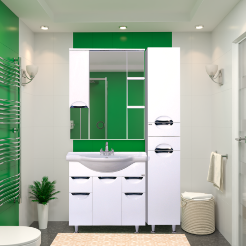 Шкаф-пенал Misty Орхидея П-Жас05035-011БкП 35х34х190 напольный цвет белый - фото 5