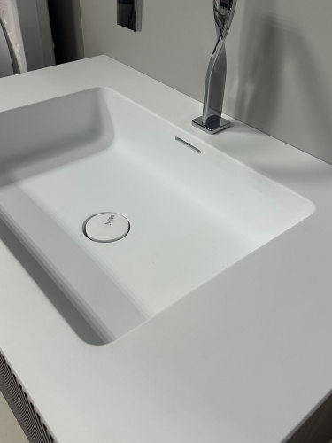 Раковина из искусственного камня Salini Onda Plus 1402203MN 200х55 подвесная цвет белый без отверстий под смеситель - фото 2