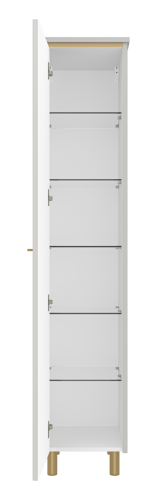 Шкаф-пенал Brevita Elche ELC-05035-010L 37х35х165 напольный/подвесной цвет серый/золото - фото 3