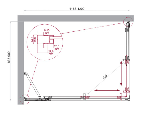 Душевой уголок BelBagno LUCE LUCE-AH-21-120/90-C-Cr 120х90 стекло прозрачное профиль хром глянцевый без поддона - фото 2