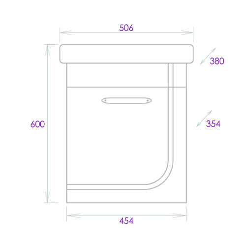 Тумба под раковину Onika Ирис 105018 45х35х53 подвесная - фото 3
