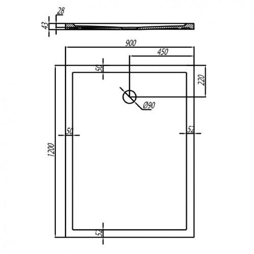Душевой поддон Aquaton Калифорния 1A714336CA010 120х90 литьевой мрамор белый - фото 4