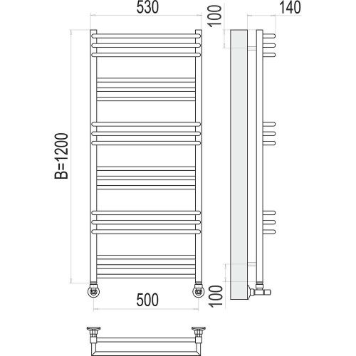 Полотенцесушитель Terminus 4630080268371 53х120 водяной хром - фото 3
