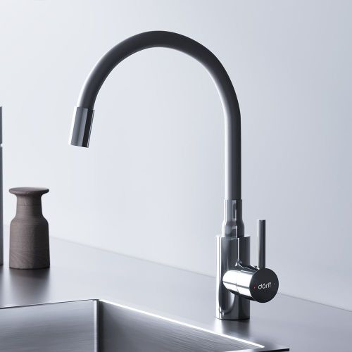 Смеситель для кухни Dorff Logic D3007633 на мойку белый/хром - фото 4