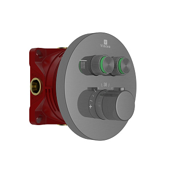 Смеситель для душа Vincea VSCV-322T-MGM встраиваемый в стену вороненая сталь с термостатом