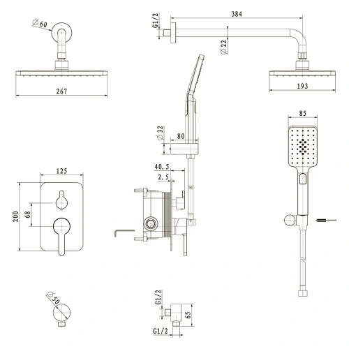 Душевая система Veconi VERONA VE-510-B-C4 встраиваемая в стену - фото 3