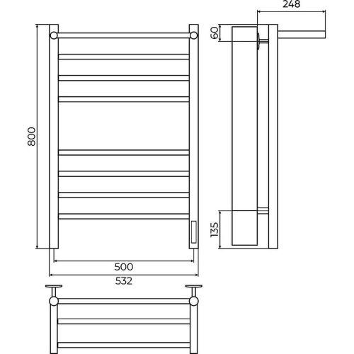 Полотенцесушитель Terminus 4670078554208 53х80 электрический белый - фото 3