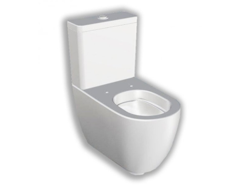 Чаша унитаза напольная Hatria FUSION Y1ZB01 цвет белый без сиденья безободковая душевой смыв - фото 2