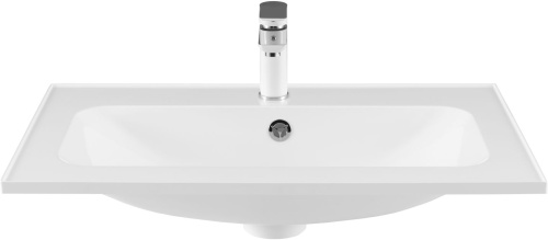 Раковина из литьевого мрамора Aquanet Арт 00318925 74х45 полувстраиваемая цвет белый 1 отверстие под смеситель - фото 2
