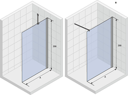 Душевая перегородка Riho NOVIK G003028120 76х200 стекло прозрачное профиль хром глянцевый - фото 2