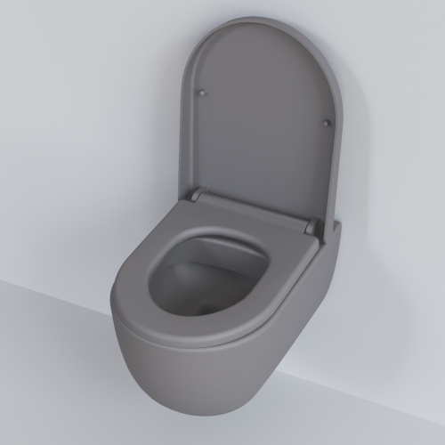 Унитаз подвесной Ambassador Abner 103T20301R-102T20301 серый матовый с сиденьем каскадный смыв - фото 5